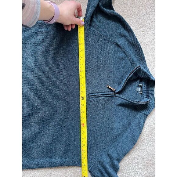 Smartwool Mens Merino Wool Blend 1/4 Zip Sweater Pullover Shirt L Blue - Picture 4 of 9